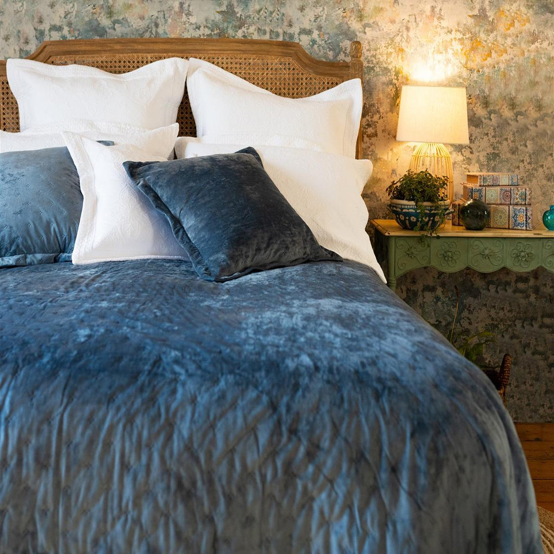 Clara Velvet Bedspread - RUTHERFORD & Co
