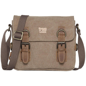 CLASSIC CANVAS ACROSS BODY BAG TRAVEL BAG - BROWN - RUTHERFORD & Co
