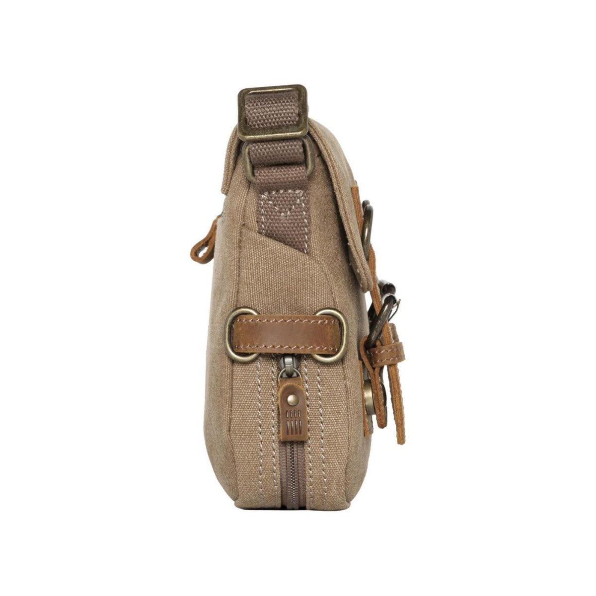 CLASSIC CANVAS ACROSS BODY BAG TRAVEL BAG - BROWN - RUTHERFORD & Co