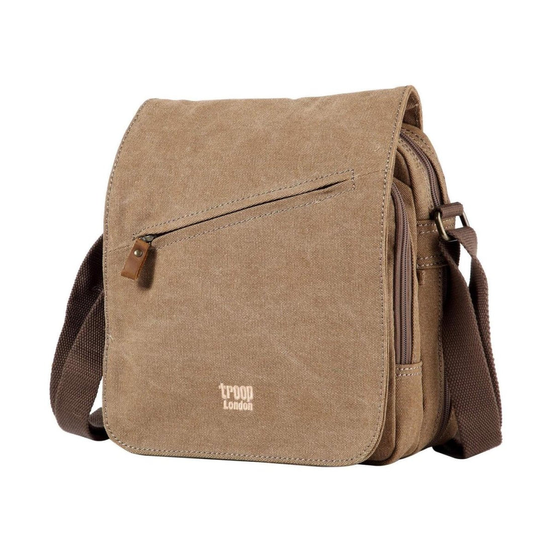 CLASSIC CANVAS ACROSS BODY BAG - TRP0238 - BROWN - RUTHERFORD & Co