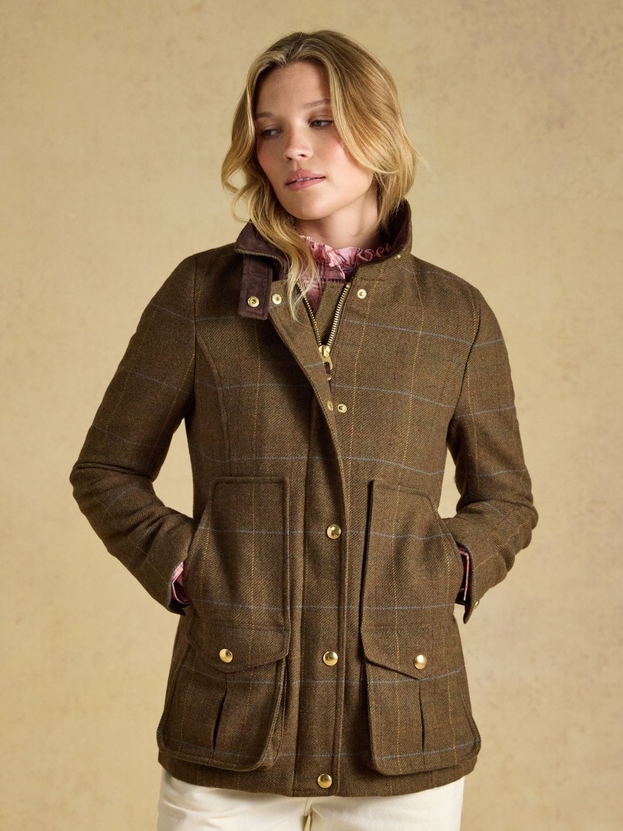 Classic Fieldcoat With Wool - Brown Check - RUTHERFORD & Co