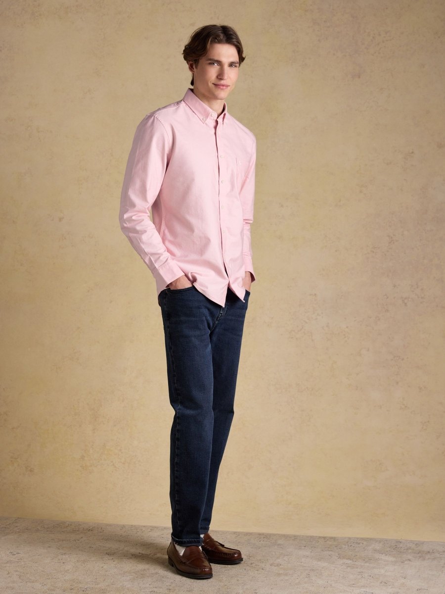 Classic Fit Pink Cotton Oxford Shirt - RUTHERFORD & Co