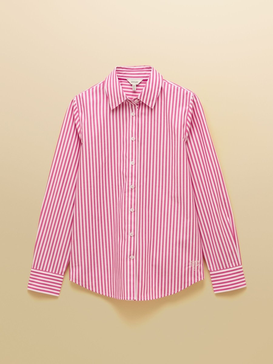 Classic Fit Pink Striped Poplin Shirt - RUTHERFORD & Co
