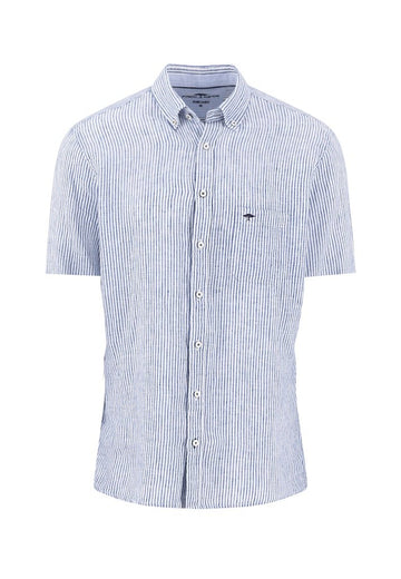 Classic Linen Stripe, B.D., 1/1 Harbor Blue - RUTHERFORD & Co
