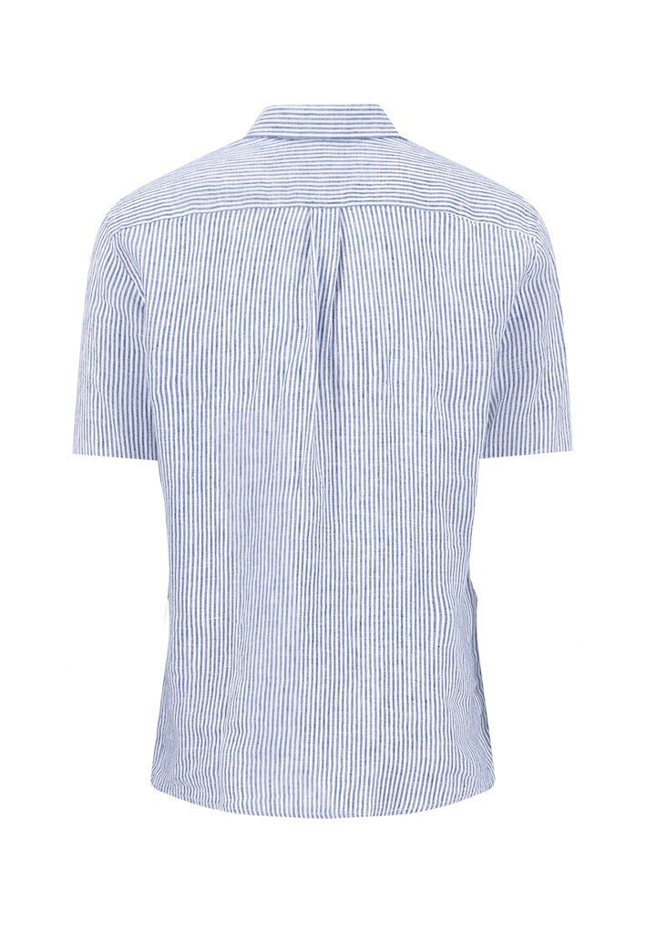 Classic Linen Stripe, B.D., 1/1 Harbor Blue - RUTHERFORD & Co