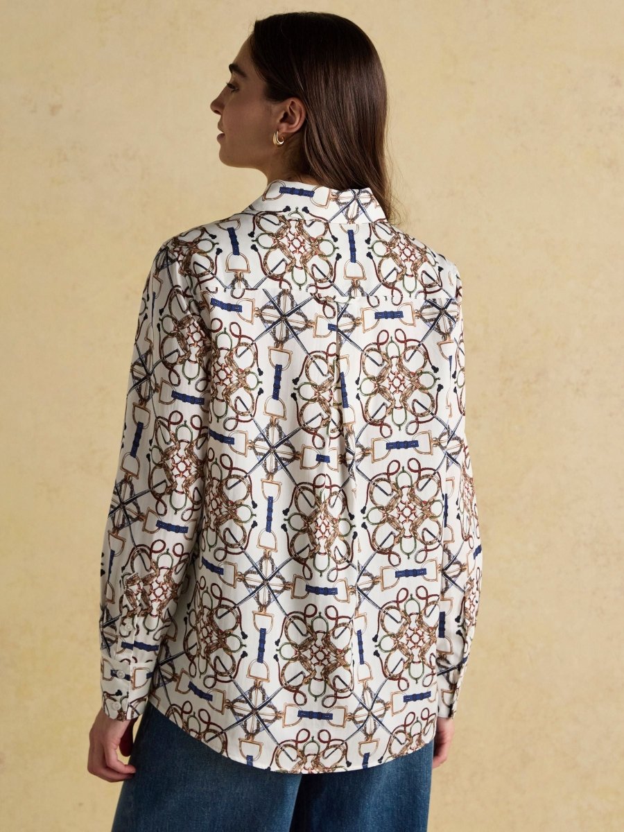 Claudia Cream Bridle Boyfriend Shirt - RUTHERFORD & Co