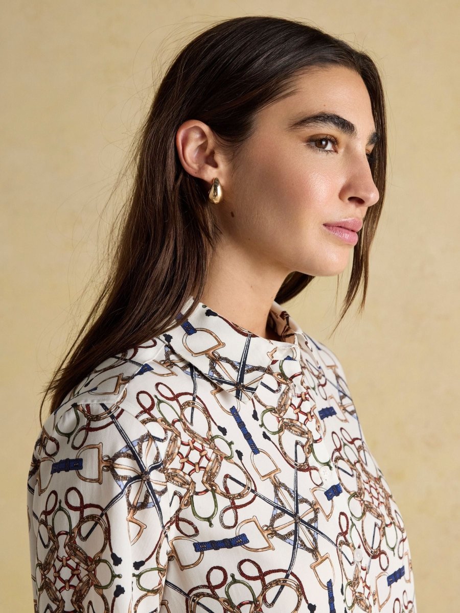 Claudia Cream Bridle Boyfriend Shirt - RUTHERFORD & Co