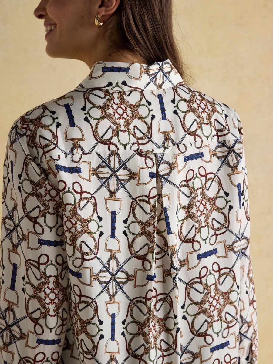 Claudia Cream Bridle Boyfriend Shirt - RUTHERFORD & Co