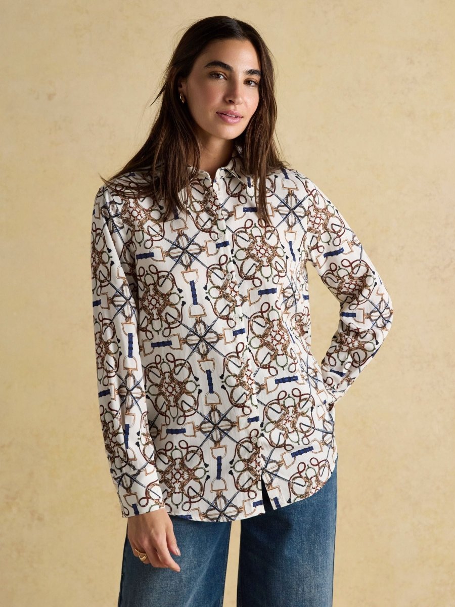 Claudia Cream Bridle Boyfriend Shirt - RUTHERFORD & Co