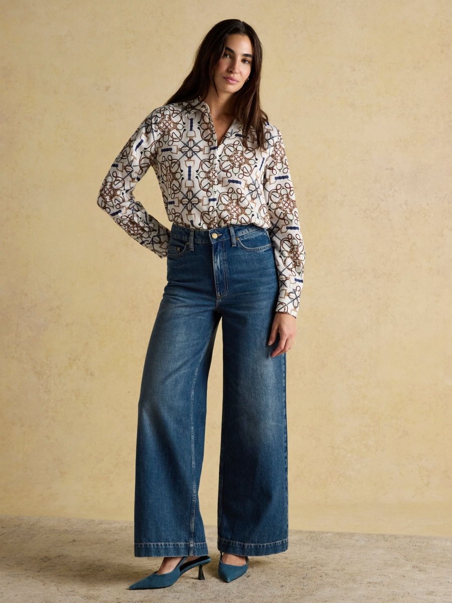 Claudia Cream Bridle Boyfriend Shirt - RUTHERFORD & Co