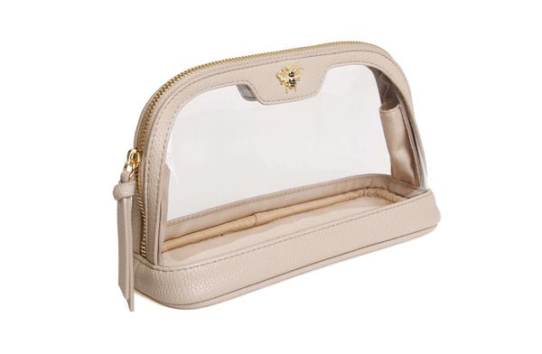 Clear Beauty Case - Make Up Bag/Stone - RUTHERFORD & Co