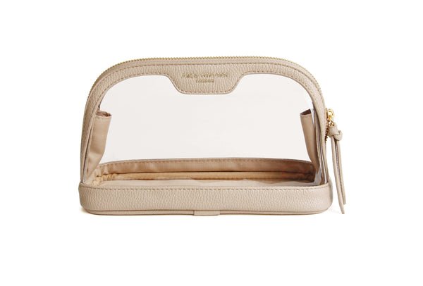 Clear Beauty Case - Make Up Bag/Stone - RUTHERFORD & Co