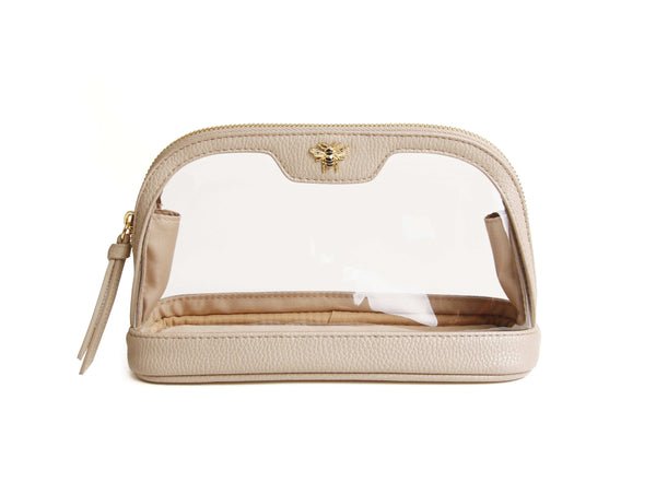 Clear Beauty Case - Make Up Bag/Stone - RUTHERFORD & Co