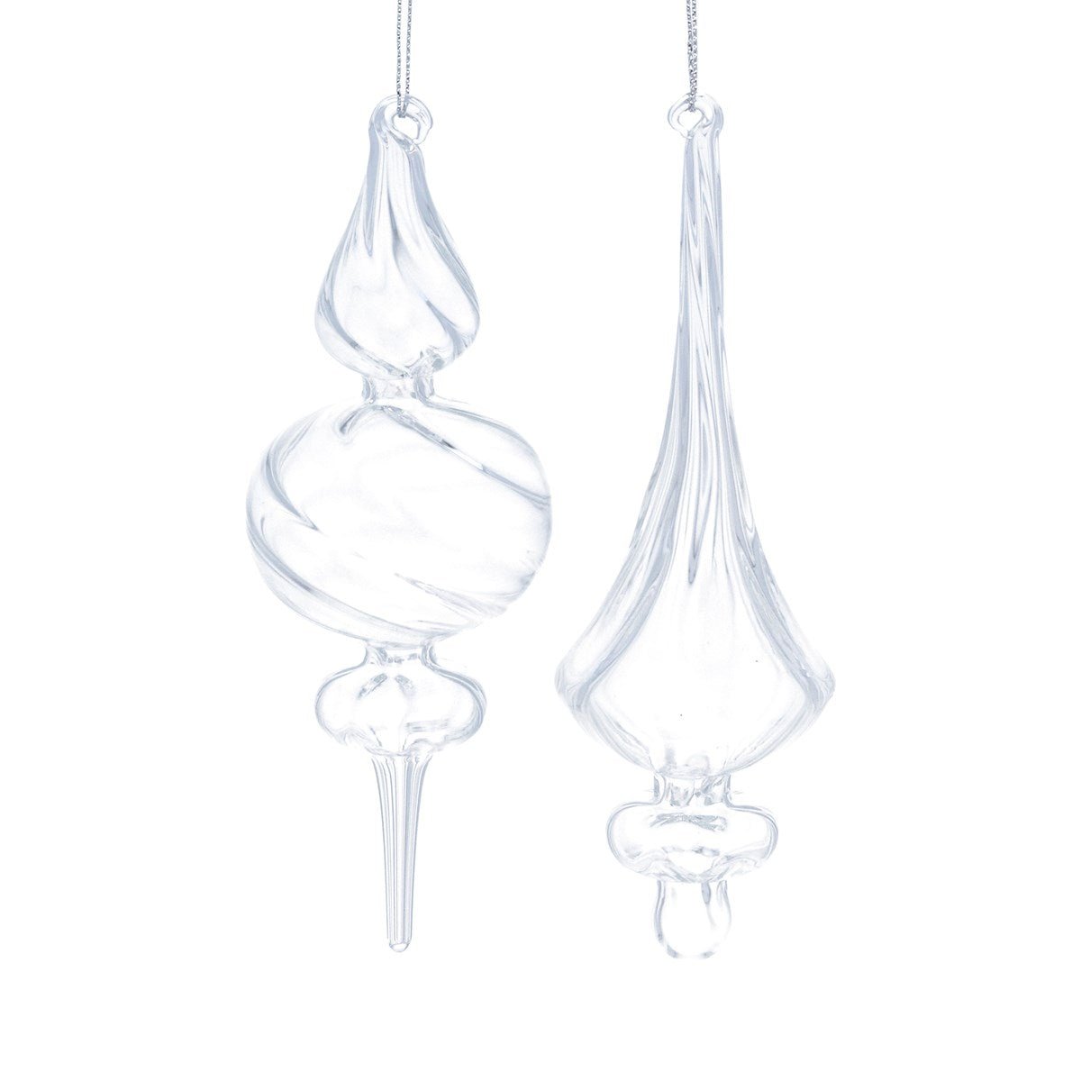 Clear Finial Drop Glass Decoration (5cm) - RUTHERFORD & Co