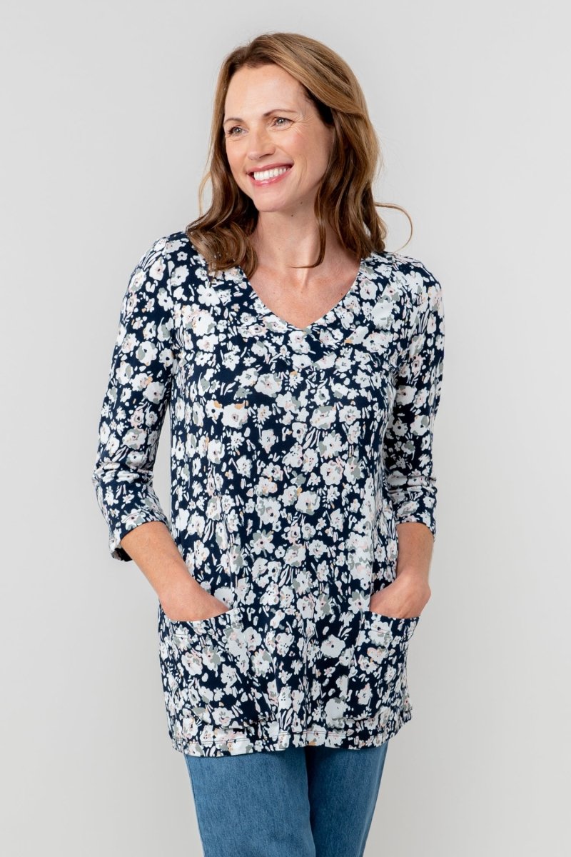 Clover Jersey V - neck Tunic - RUTHERFORD & Co