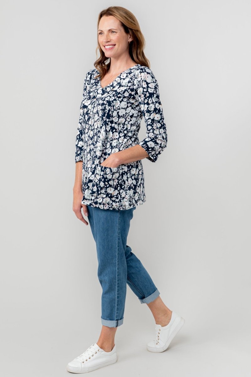 Clover Jersey V - neck Tunic - RUTHERFORD & Co