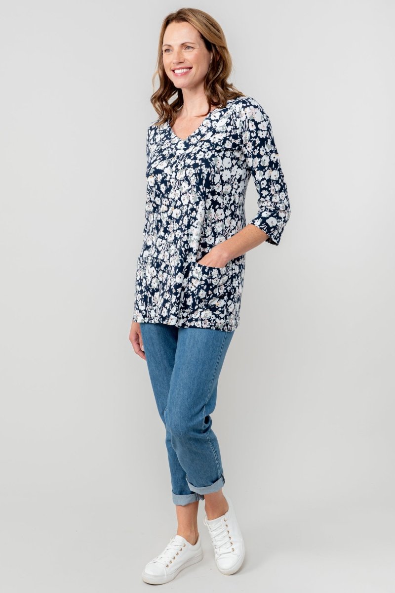 Clover Jersey V - neck Tunic - RUTHERFORD & Co