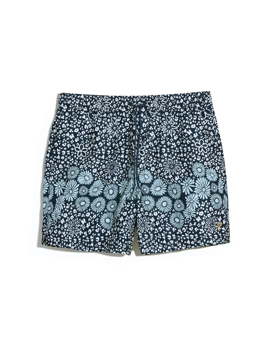 Colbert Floral Print Swim Shorts In True Navy - RUTHERFORD & Co