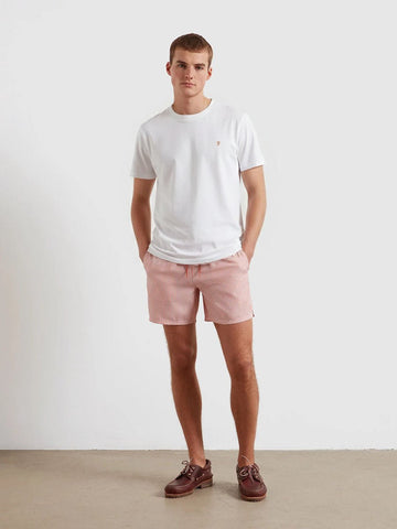 Colbert Seersucker Stripe Swim Shorts In Coral Reef - RUTHERFORD & Co
