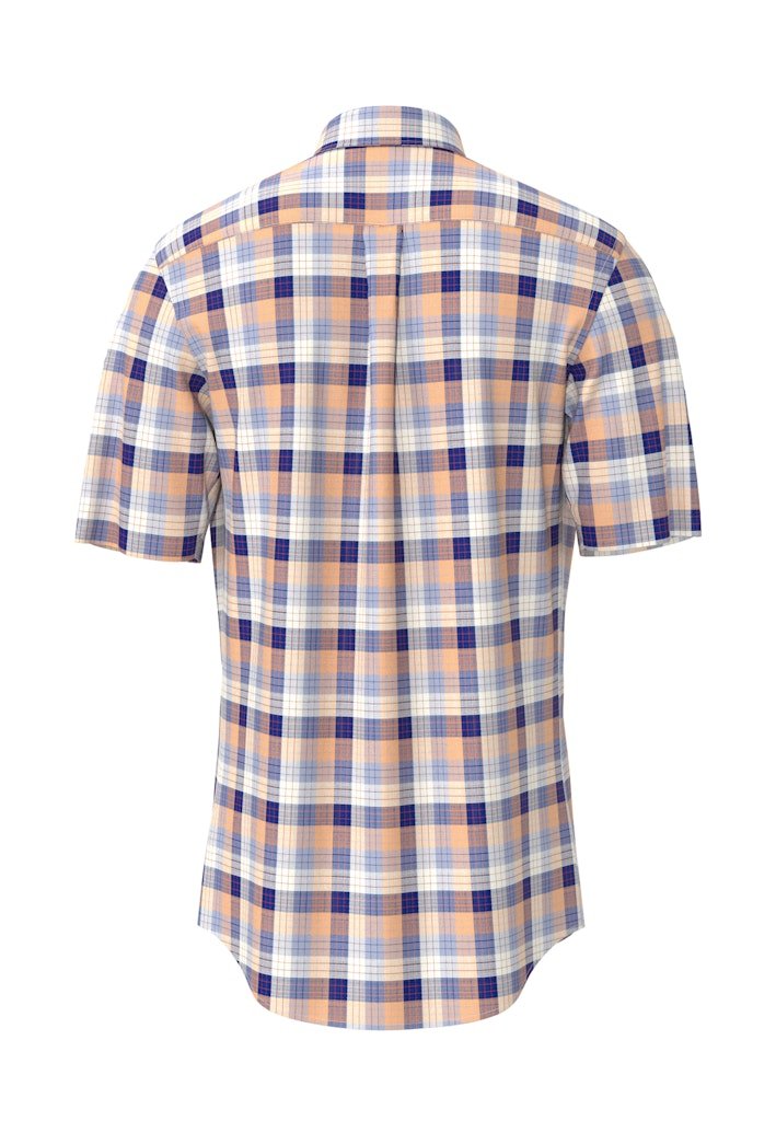 Colorful Slub Check, B.D., 1/2 Tangerine - RUTHERFORD & Co