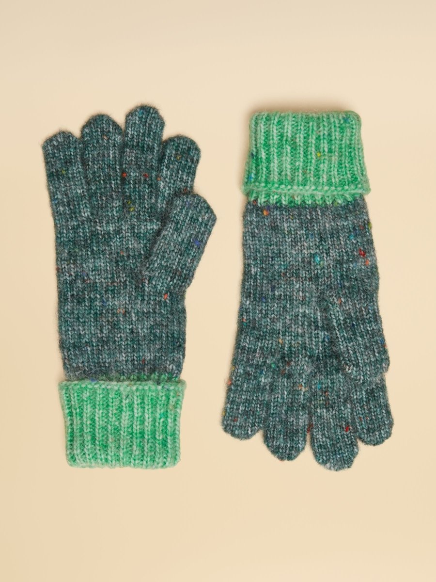 Colourblock Green Gloves - RUTHERFORD & Co