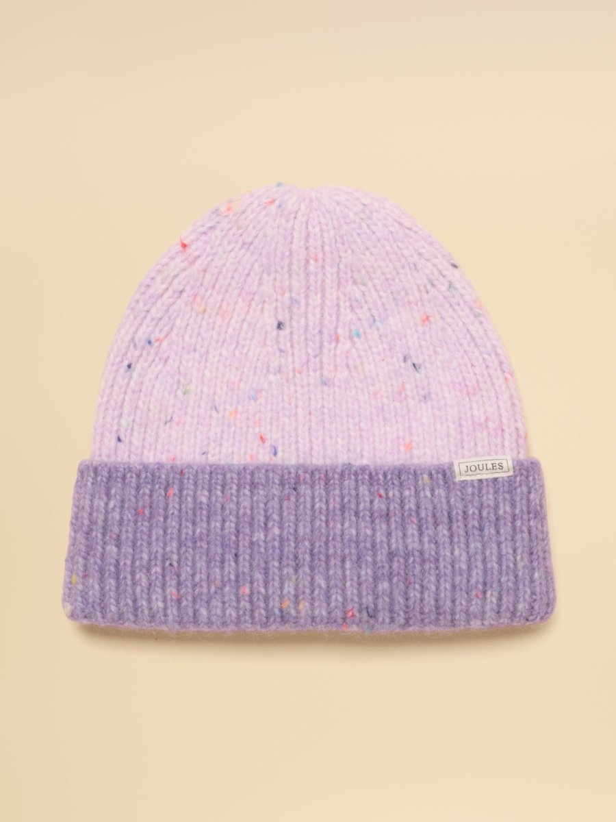 Colourblock Lilac Purple Beanie Hat - RUTHERFORD & Co