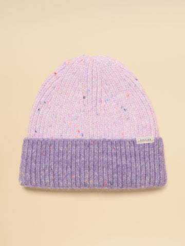 Colourblock Lilac Purple Beanie Hat - RUTHERFORD & Co