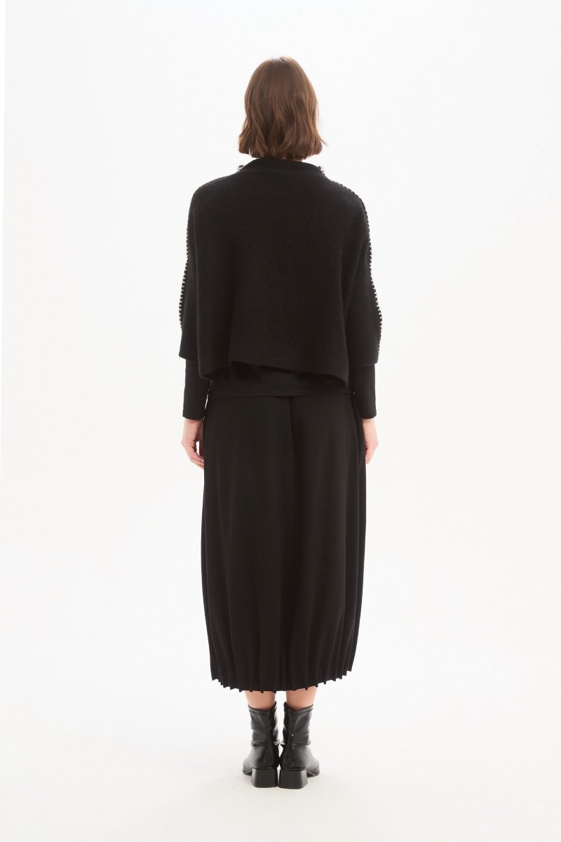 Contrast Stitch Detail Knit Chocolate - RUTHERFORD & Co