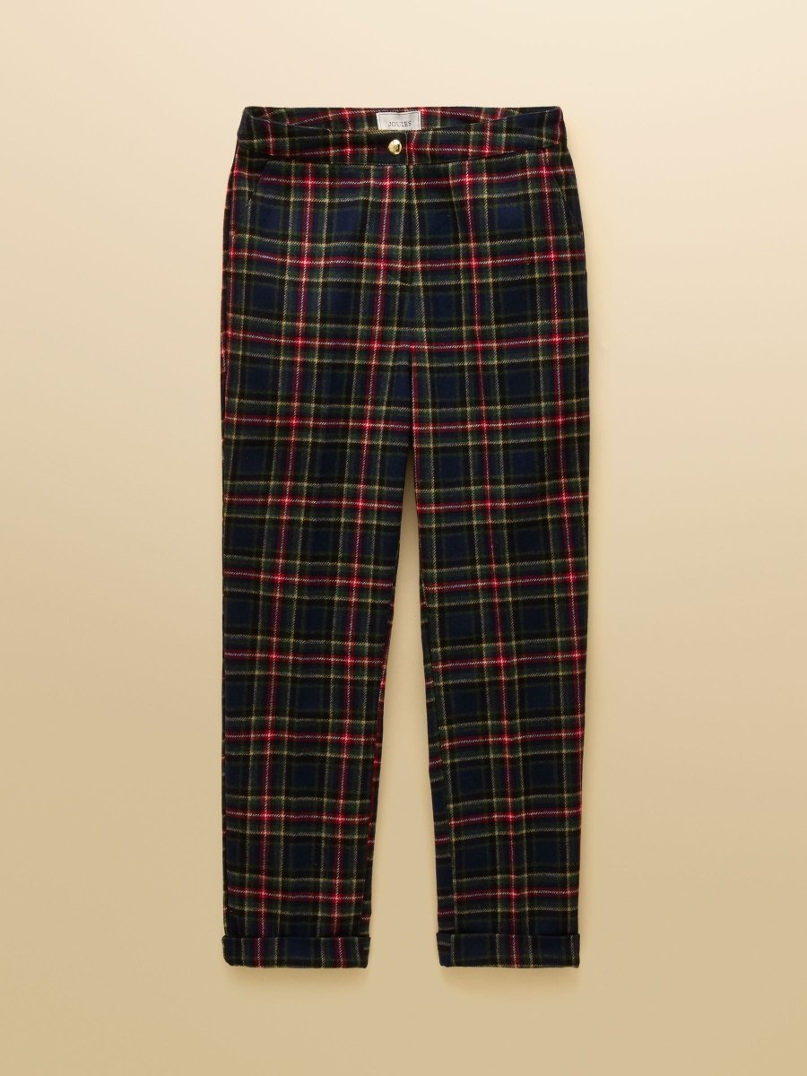 Cora Navy Tapered Tweed Trouser - RUTHERFORD & Co
