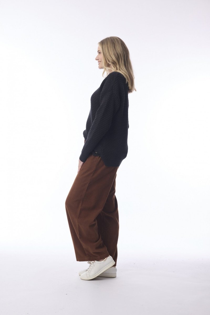 Cord Solid Trouser Flared Tan - RUTHERFORD & Co