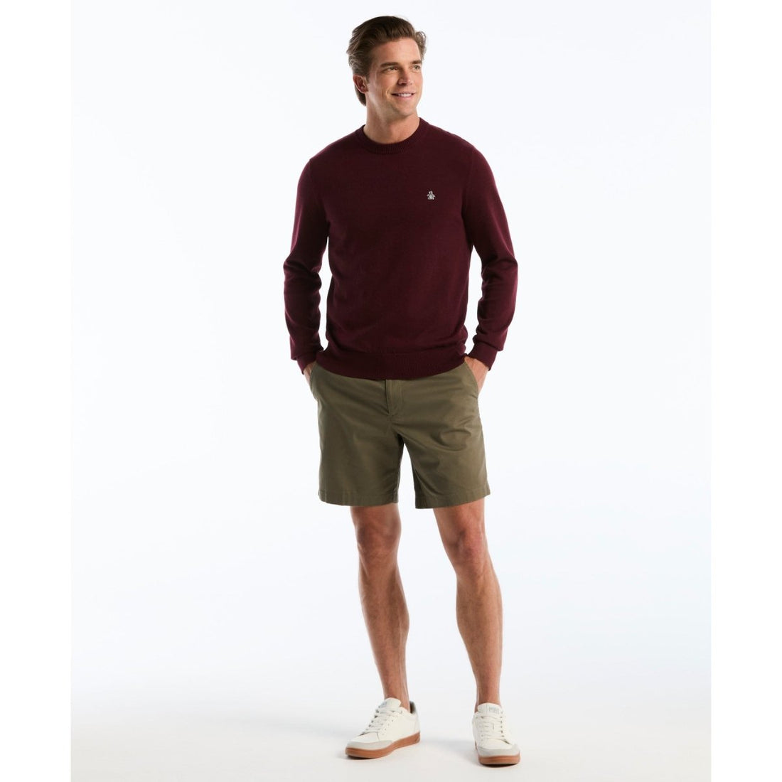 Cotton Crew Neck Sweater In Port Royale - RUTHERFORD & Co
