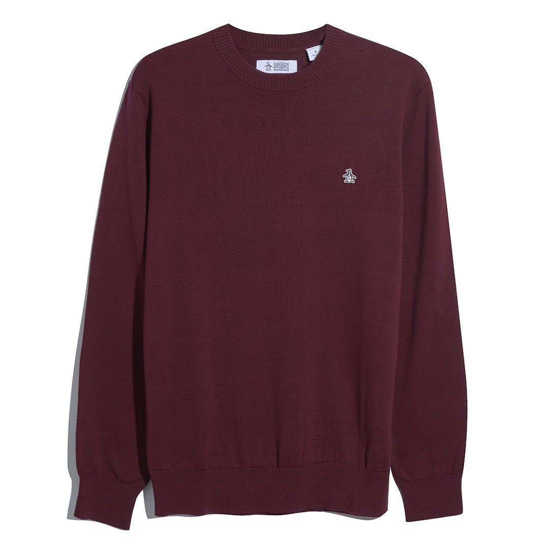 Cotton Crew Neck Sweater In Port Royale - RUTHERFORD & Co