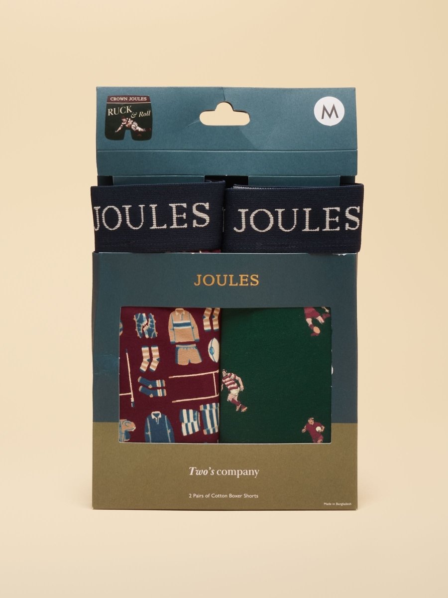 Cotton Jersey Boxer Shorts 2 pack - Red/Green - RUTHERFORD & Co