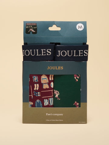 Cotton Jersey Boxer Shorts 2 pack - Red/Green - RUTHERFORD & Co