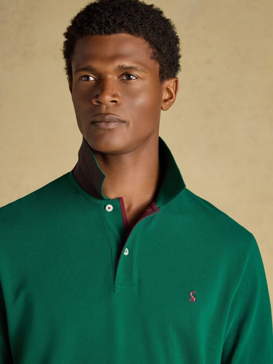 Cotton Pique Polo Shirt - Dark Green - RUTHERFORD & Co