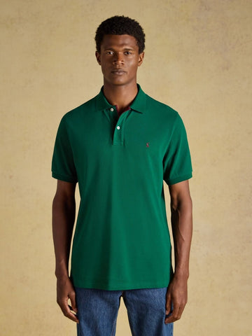 Cotton Pique Polo Shirt - Dark Green - RUTHERFORD & Co