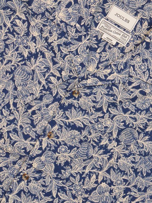 Cotton Slub Navy Short Sleeve Shirt - RUTHERFORD & Co