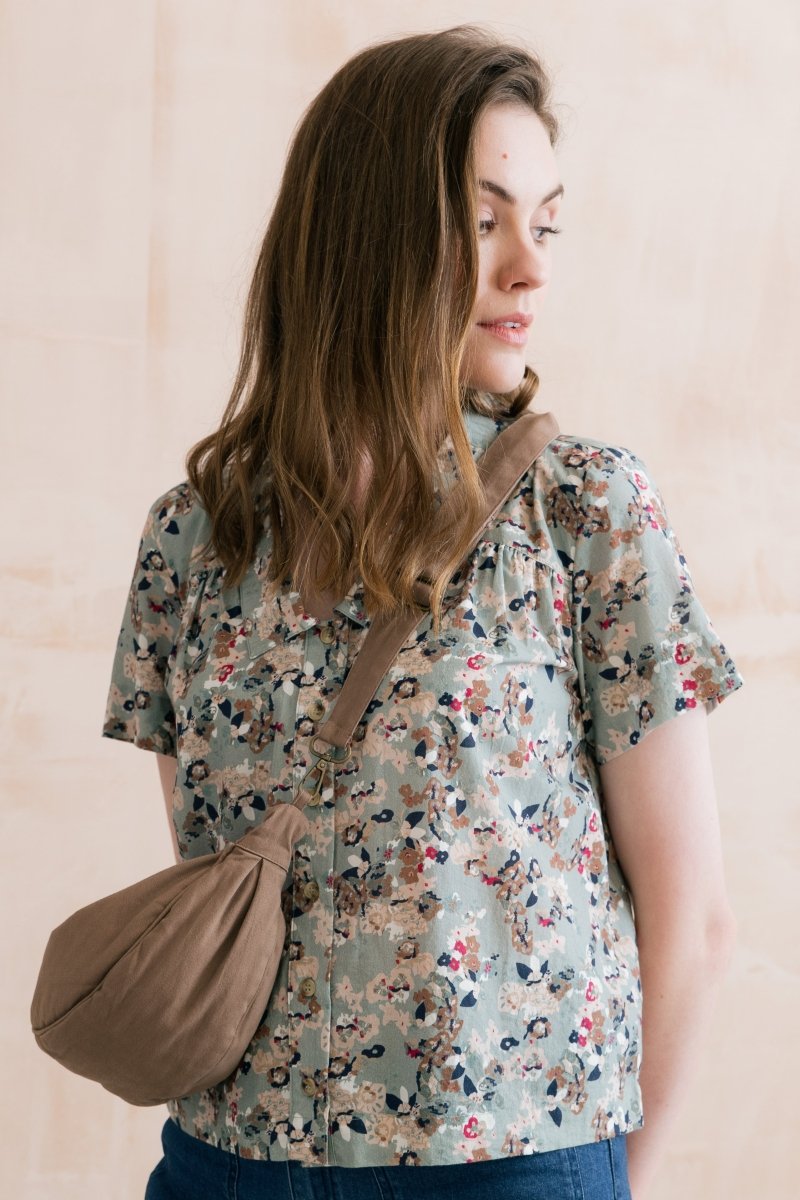 Cotton Twill Crossbody Bag Mocha - RUTHERFORD & Co