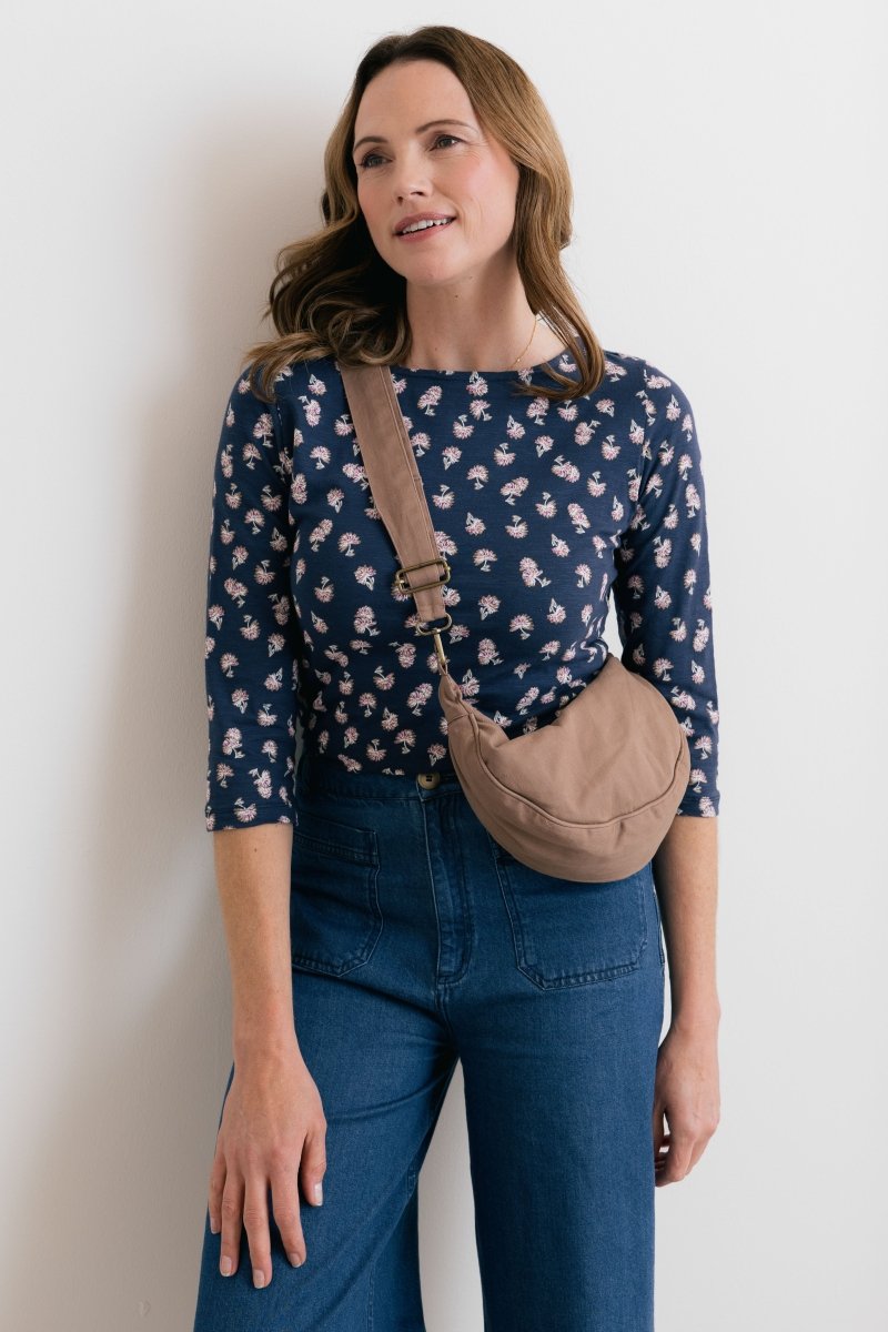 Cotton Twill Crossbody Bag Mocha - RUTHERFORD & Co