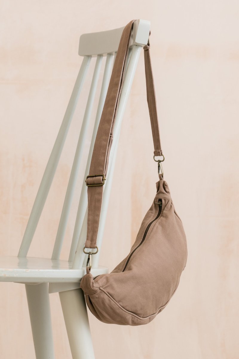 Cotton Twill Crossbody Bag Mocha - RUTHERFORD & Co