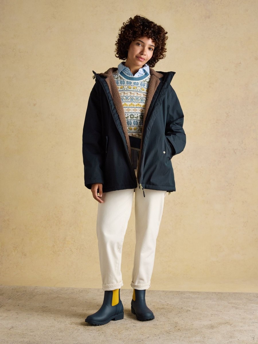 Coverwell Navy Fleece Lined Waterproof Coat - RUTHERFORD & Co