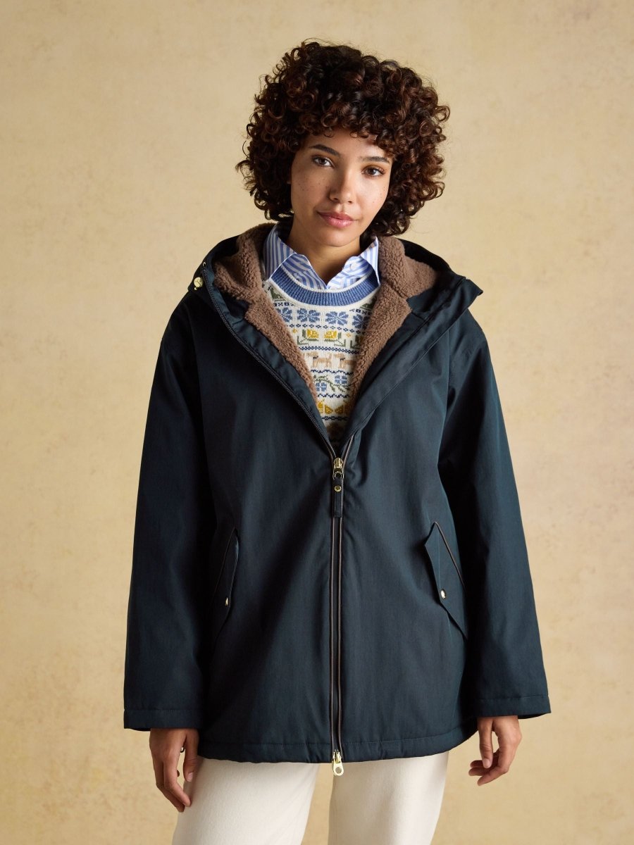 Coverwell Navy Fleece Lined Waterproof Coat - RUTHERFORD & Co