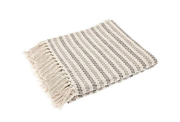 Cowrie recycled cotton throw natural - RUTHERFORD & Co