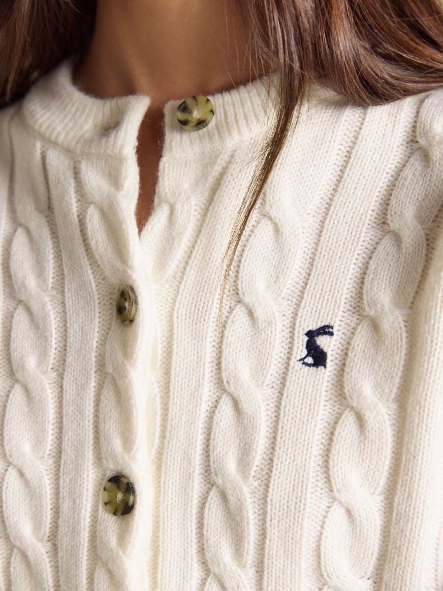 Cream Cable Knit Button Up Cardigan - RUTHERFORD & Co