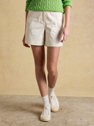 Cream Chino Shorts with Elasticated Waist - RUTHERFORD & Co