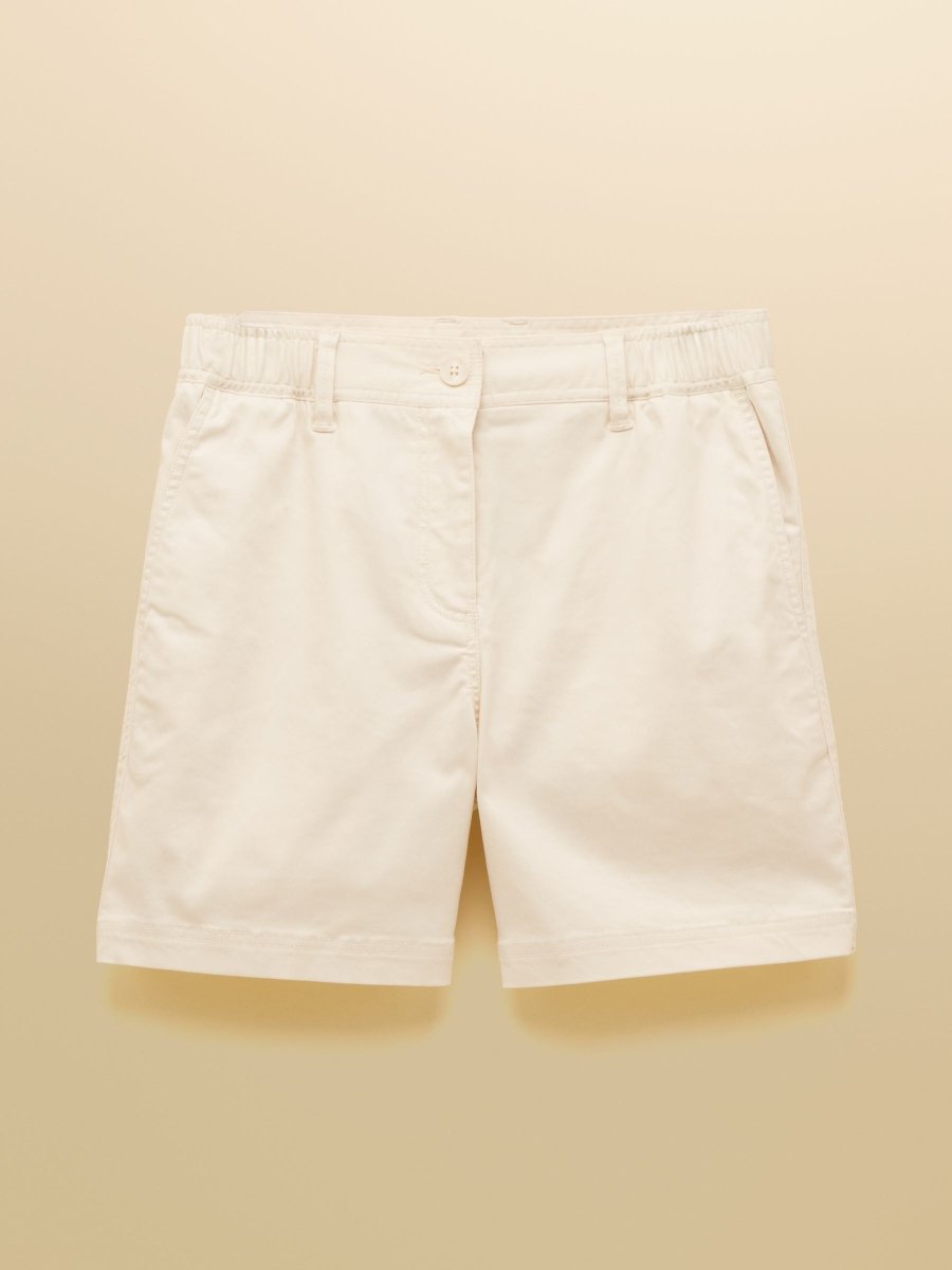 Cream Chino Shorts with Elasticated Waist - RUTHERFORD & Co