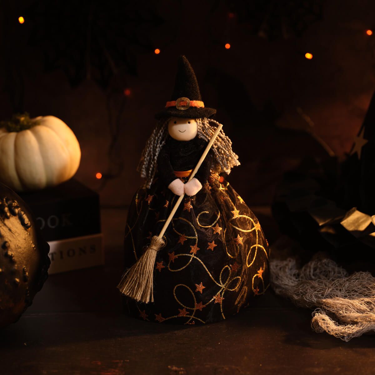 Creepy Cuties Textile Standing Witch Decorative Ornament - RUTHERFORD & Co