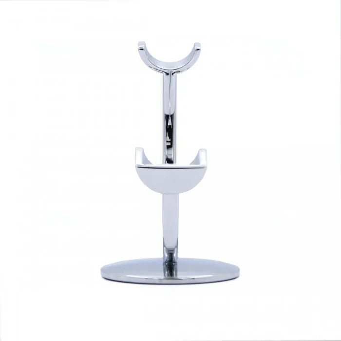 Crescent Chrome Razor Stand with Solid Base Medium - RUTHERFORD & Co