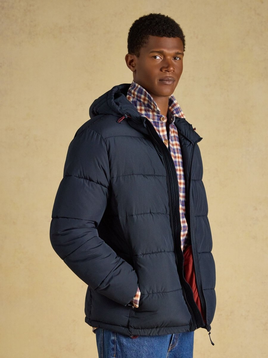 Croft Heavyweight Padded Coat - Navy - RUTHERFORD & Co