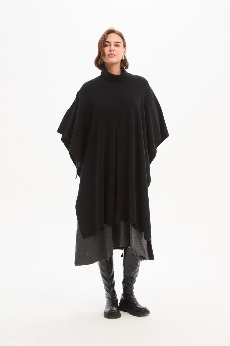 Crossover Wrap Knit Black - RUTHERFORD & Co